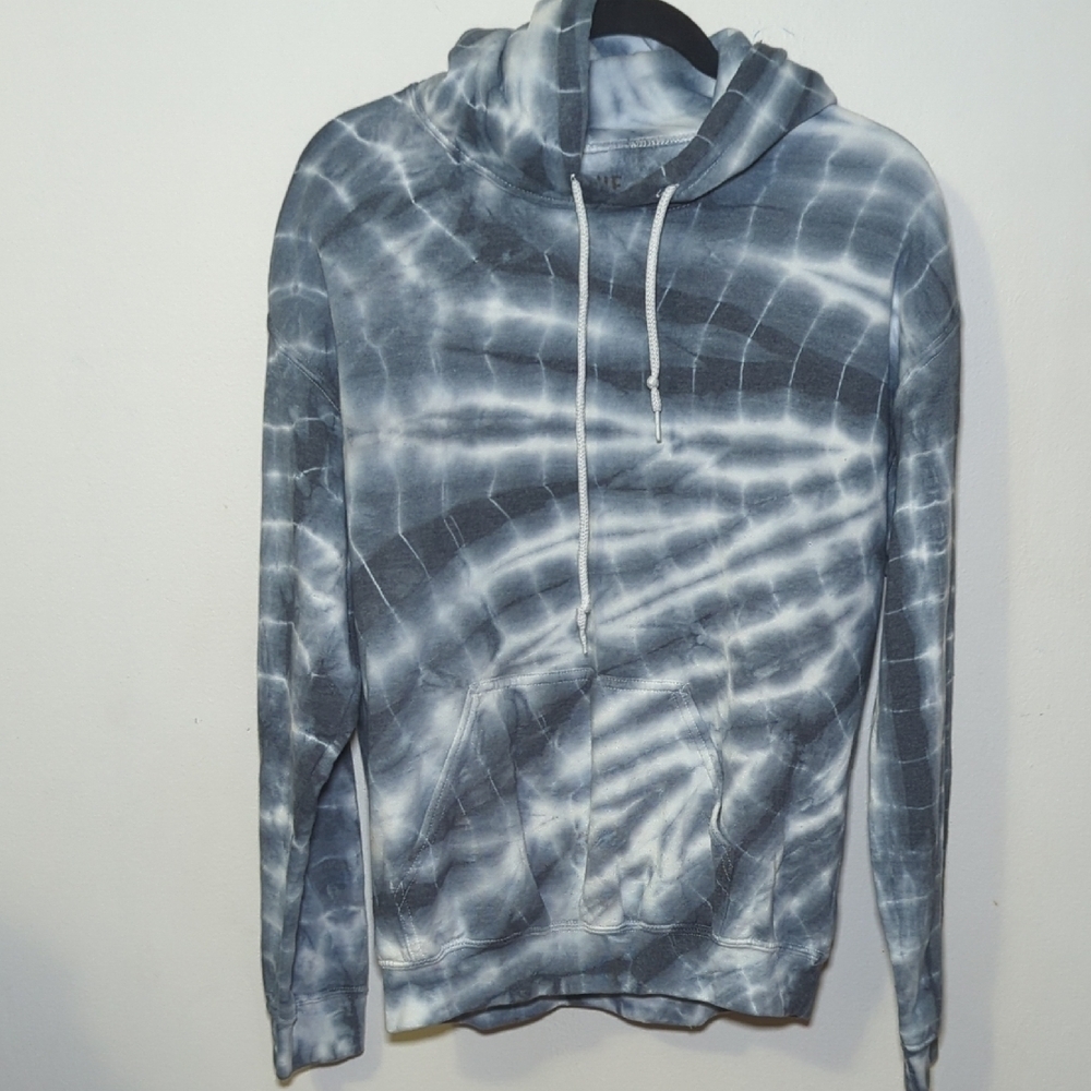 True Craft Gray + White Tie-Dye Hooded Sweatshirt Hoodie Men's Size M